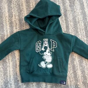 GAP Dark Green Kids Hoodie with Mickey Print